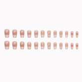 VIBEFICANT GLAZE Christmas Snowflake Nude Medium Square Press-On Nails